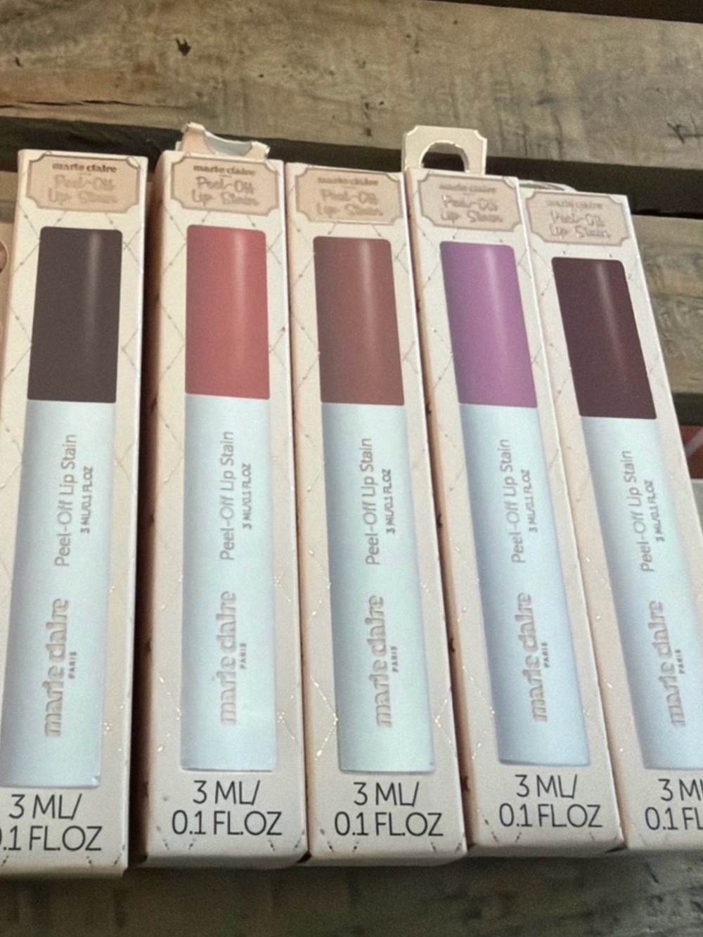 Marie Claire Peel-Off Lip Stain Set of 5 NWT